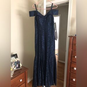 R&M Richards- Navy lace dress- mother of the bride